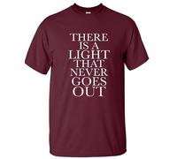 Darkwear Camiseta Morrissey con texto en inglés "There is A Light The Smiths" para hombre, talla S a 5XL, Camiseta granate con estampado blanco, XXL