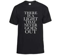 Darkwear Camiseta Morrissey con texto en inglés "There is A Light The Smiths" para hombre, talla S a 5XL, Camiseta negra con estampado blanco, M
