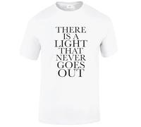 Darkwear Camiseta Morrissey con texto en inglés "There is A Light The Smiths" para hombre, talla S a 5XL, Camiseta Blanca De Impresión Negro, L