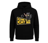 Darkwear Come To The Cat Side - Sudadera con capucha para hombre, diseño de broma, Negro, XS