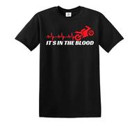 Darkwear Motocicleta y amante de la diversión | Camisetas de broma | Novedad | Bike Rider | Camisetas divertidas, Está en la sangre, L