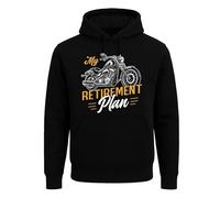 Darkwear My Retirement Plan-A - Sudadera con capucha divertida para hombre, Sudadera con capucha negra, L