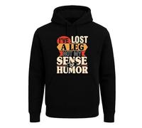 Darkwear Sudadera con capucha para hombre con texto en inglés «I've Lost A Leg Not My Sense Of Humor», Negro, 3XL