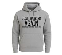 Darkwear Sudadera con capucha para hombre con texto en inglés "Just Married Again One You'll Never Party", Negro, 4XL