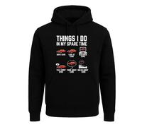 Darkwear Sudadera con capucha para hombre «Things I Do In My Spare Time Car Lovers», Negro, M