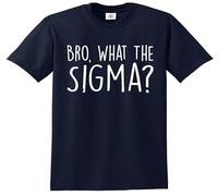 Darkwear Young Boy Bro What The Sigma Print - Camiseta para niños, Camiseta azul marino con estampado blanco, 7-8 años