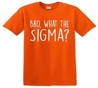 Darkwear Young Boy Bro What The Sigma Print - Camiseta para niños, Camiseta naranja con estampado blanco, 9-11 años