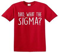 Darkwear Young Boy Bro What The Sigma Print - Camiseta para niños, Camiseta roja con estampado blanco, 12-14 años