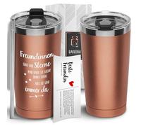 Darlena Taza térmica con texto en alemán "Freundinnen sind wie Sterne | Beste Freundin Geschenk Geburtstagsgeschenk| Kaffeebecher to go mit Spruch | Geschenke für Freundin zum Geburtstag & Weihnachten