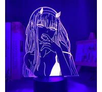 Darling in Franxx Lámpara de ilusión óptica 3D, figura de anime, luz nocturna para niños, 7 colores cambiantes, luz de noche LED acrílica para niños y niñas como regalo de cumpleaños o vacaciones