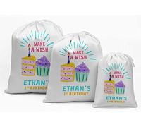 Darling Souvenir Blanca Hacer una Fiesta de cumpleaños Personalizada Wish Material de Lazo Las Bolsas Bolsitas 15 Piezas