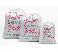 Darling Souvenir Blanca Pintemos El Encargo del Partido de Bachelorette Ciudad Rosa Material del Favor Bolsas de cordón Bolsas del 15 Piezas