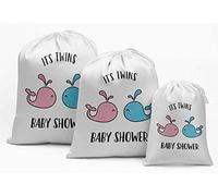 Darling Souvenir El Partido de Ducha de beb© Blanca Gemelos Material de Lazo Las Bolsas Bolsitas 15 Piezas