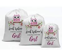 Darling Souvenir Look Blanca Whooo'S se Toma una Ducha Niña Dulce Bebé de Fiesta con cordón Las Bolsas Bolsitas 15 Piezas