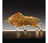 DARMOMOON FengShui - Estatua de Toro de Pared de acrílico para el hogar, Oficina, Escritorio, Adorno Decorativo de 8.7 Pulgadas de Largo (ámbar)