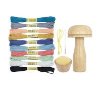 Darning Supplies - Beech, 4.13x2.36x1.18in Darning Mushroom Needlework Tool Durable And Easy-to-Use | Elastic Strap Included Sewing Aid, Yarn Repair Kit For Socks, Gloves, Sweaters, Hats, Scarves
