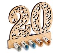 DARO Design - 20 cumpleaños regalo de dinero madera 20 años aniversario patrón de corazón