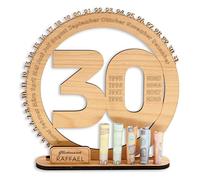 DARO Design - 30 cumpleaños regalo para mujeres y hombres - regalos de dinero cumpleaños 30 con soporte - placa de madera libro de visitas - decoración de 30 cumpleaños - regalo personalizado