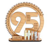 DARO Design - Regalo de cumpleaños 95 para mujeres y hombres - regalos de dinero de cumpleaños 95 con soporte - placa de madera libro de visitas - decoración de cumpleaños 95 - regalo personalizado