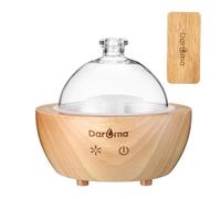 Daroma - Difusor de aceites esenciales de cristal, 200 ml, base de madera real, ventilación de actualización, aroma ultrasónico, aromaterapia, nebulizador, humidificador de habitación, hogar y oficina