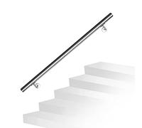 Daromigo Barandilla de acero inoxidable, pasamanos para escaleras, pasamanos de pared, escaleras con soporte de pared y tapas finales, barandilla de escalera interior y exterior, longitud: 100 cm