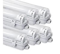 Daromigo Reglette LED 150cm, lámpara LED para locales húmedos, lámpara de lavabo 24w 2040lm blanco frío, tubo LED T8, IP65, impermeable, lámpara de taller para garaje, bodega, oficina - 6 piezas