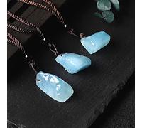 DarryDooly Aguamarina Natural, Colgante de Piedra curativa, minerales de Gema, Collar de Amatista Regalo de Bricolaje, Colgante de Cristal, joyería Femenina