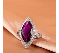 DarryDooly Anillos de Plata 925 clásicos de Cellacity con 10 * 20mm Gran Amatista Piedra Preciosa Ojo de Caballo circón señora joyería Fina Mujer Fiesta al por Mayor