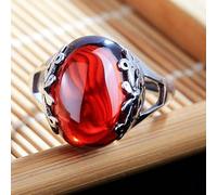 DarryDooly Cellacity Thai Silver 925 joyería Anillo de Piedras Preciosas para Mujer Granate Amarillo ámbar Esmeralda Piedra Lunar Apertura Anillos Ajustables Regalos