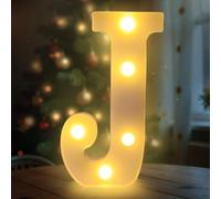 Darryy Letras Luminosas de 22 cm, Letras LED, Ideales para Propuestas de Matrimonio, Festivales, Fiestas y Otros Entornos para Crear un Ambiente Romántico y Cálido (J)