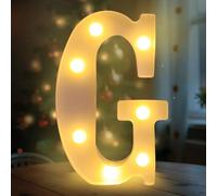 Darryy Letras Luminosas de 22 cm, Letras LED, Ideales para Propuestas de Matrimonio, Festivales, Fiestas y Otros Entornos para Crear un Ambiente Romántico y Cálido (G)