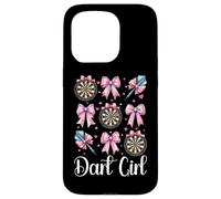 Dart Girl Darts Darts Darts Player Dartboard Coquette Bow Pink Carcasa para iPhone 15 Pro