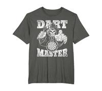 Dart Master - Dardo con diseño de Calavera Camiseta, Hombre Tallas Grandes, Asfalto, 2X Alto
