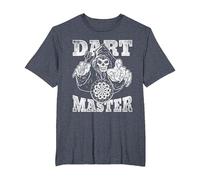 Dart Master - Dardo con diseño de Calavera Camiseta, Hombre Tallas Grandes, Azul Jaspeado, 2X Alto