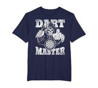 Dart Master - Dardo con diseño de Calavera Camiseta, Hombre Tallas Grandes, Azul Marino, 2X Alto