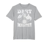 Dart Master - Dardo con diseño de Calavera Camiseta, Hombre Tallas Grandes, Gris Jaspeado, 2X Alto