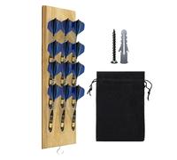 Dart Wall Holder - 40 x 10 x 2 cm Dart Storage Display Rack | Wooden Darts Holder | Quick Installation Wall Mounted Displays 12 Tip Darts, with Storage Bag and Mounting Screw for Tabletop Display