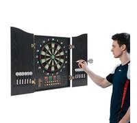 Dartautomat - Diana electrónica con puertas de armario, diana profesional para hasta 16 jugadores, juego de pared con 27 juegos, máquina tragaperras con indicador LED