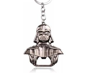 Darth Vader - Abrebotellas como llavero, color negro brillante, acabado sólido, 55 mm x 60 mm, para el bar en casa y de viaje, regalo divertido para los fans de Star Wars