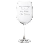 Dartington - Copa de Vino Gigante Personalizada con Texto en Inglés Just The One Giant. Toma la Botella Completa - Añade tu Propio Mensaje Grabado Gratuito