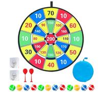 Darts Board Game - 29-Inch Double-Sided Dartboard with Sticky Balls, Indoor Outdoor Toy For Boys | Kids Dart Board Game For Party, School, Travel, Camping Ages 3-12 Travel Entertainment Toy