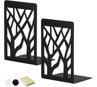 DARUITE Sujeta Libros de Metal Sujetalibros Estanteria para Libros Soporte Libros Organizador Libro Originales para Oficina, Escuelas, Decoración del Hogar(Negro 1 Pare)