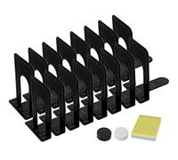 DARUITE Sujetalibros, Grande Sujetalibros Originales de Metal Organizador de Escritorio Apoya Libros para Oficina, Escuelas, Decoración del Hogar (Negro, 12,6 x 14,7 x 17 cm - 8 Pares)