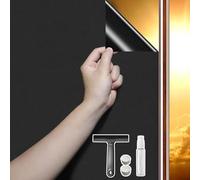 DARUITE Vinilo Opaco para Cristales Negro Vinilo Ventana privacidad 90x200cm, Esmerilado Electrostaticos Sin Adhesivo Anti UV Vinilos para Ventanas Bloquear la Luz Dormitorio en el Hogar