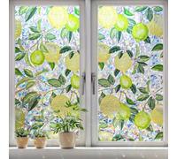 DARUITE Vinilos para Cristales con Diseño De limón 90x200cm Lámina Privacidad Ventana Protección UV Electrostática Sin Adhesivos Vinilo Ventana Privacidad para Sala De Estar, Oficina