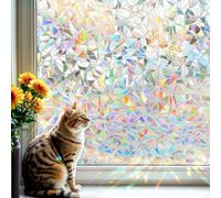 DARUITE Vinilos para Cristales Vinilo Ventana con Efecto Arcoíris 3D Decoración Electroestática Autoadhesiva Anti-Ultravioleta Lámina Privacidad Ventana Adecuado para Oficina, Dormitorio 30x100cm