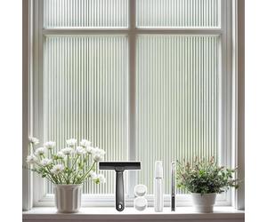 DARUITE Vinilos para Ventanas Privacidad con Efecto Vidrio Estriado Vinilos para Cristales Decorativo Estática Autoadhesivo Translucido Lámina Privacidad Ventana para Hogar Oficina 60x200cm