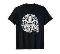 Daruma Ganbatte Fortune Anime japonés Kanji Word Souvenir Camiseta