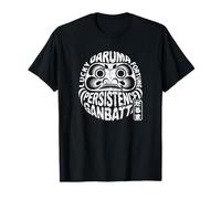 Daruma Ganbatte Fortune Anime japonés Kanji Word Souvenir Camiseta
