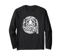 Daruma Ganbatte Fortune Anime japonés Kanji Word Souvenir Manga Larga